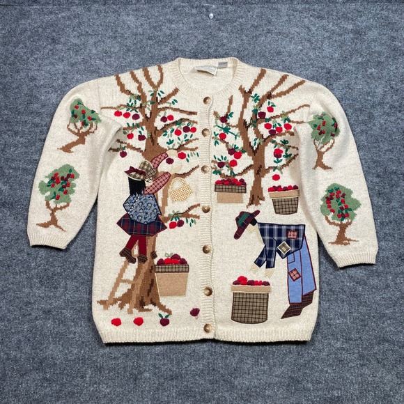 Casey's of Williamsburg Sweaters - Casey's of Williamsburg Vintage Apple Orchard Knit Cardigan Cream Large L